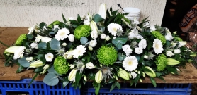 White and Green Casket Spray