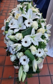 White and Green Casket Spray