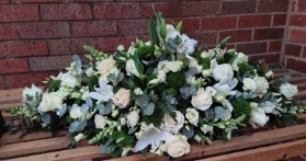 White and Green Casket Spray